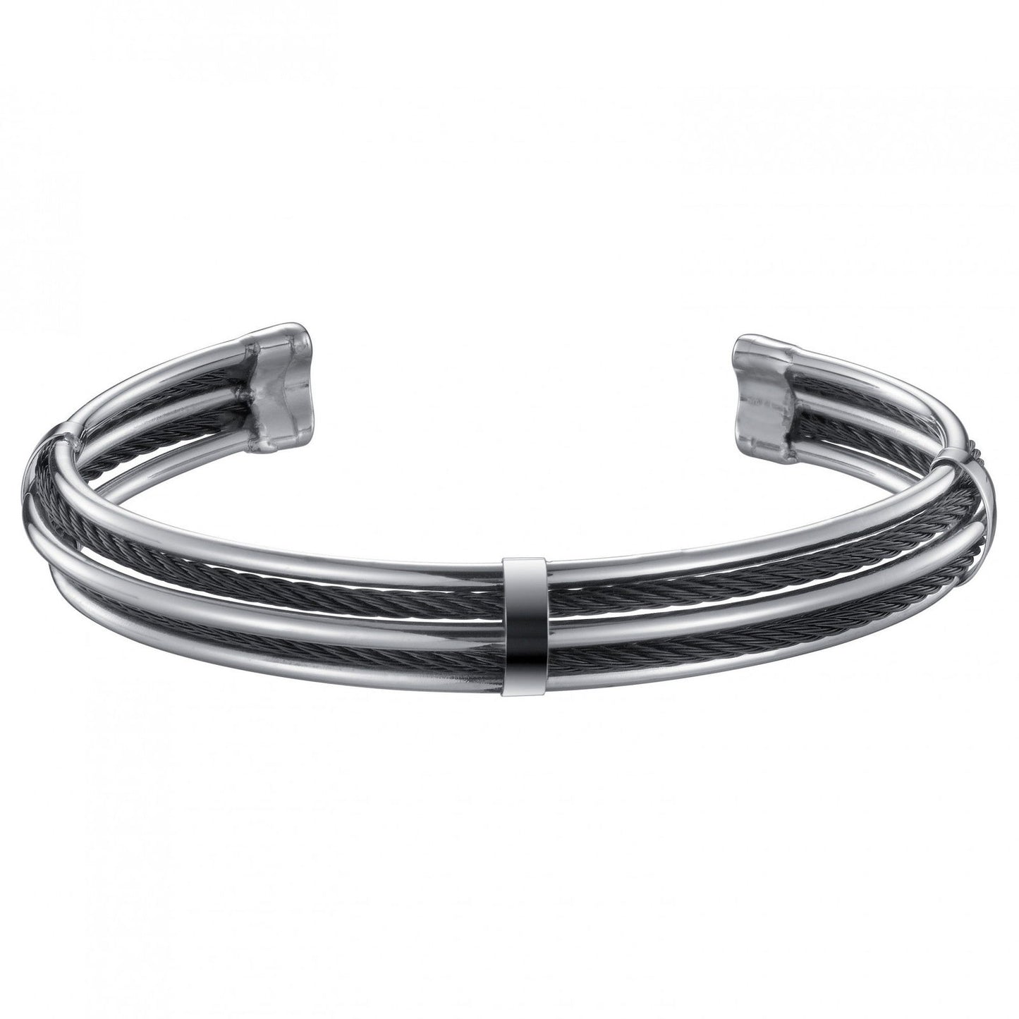 JONC TUBE ACIER ET CABLE NOIR - Bijouterie Cordier