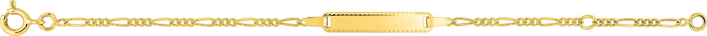 gourmette bébé en or jaune 18K maille cheval 1+3