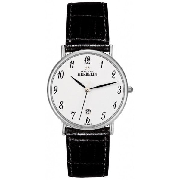 Montre Herbelin Femme Quartz Cadran Blanc Bracelet Cuir - Bijouterie Cordier
