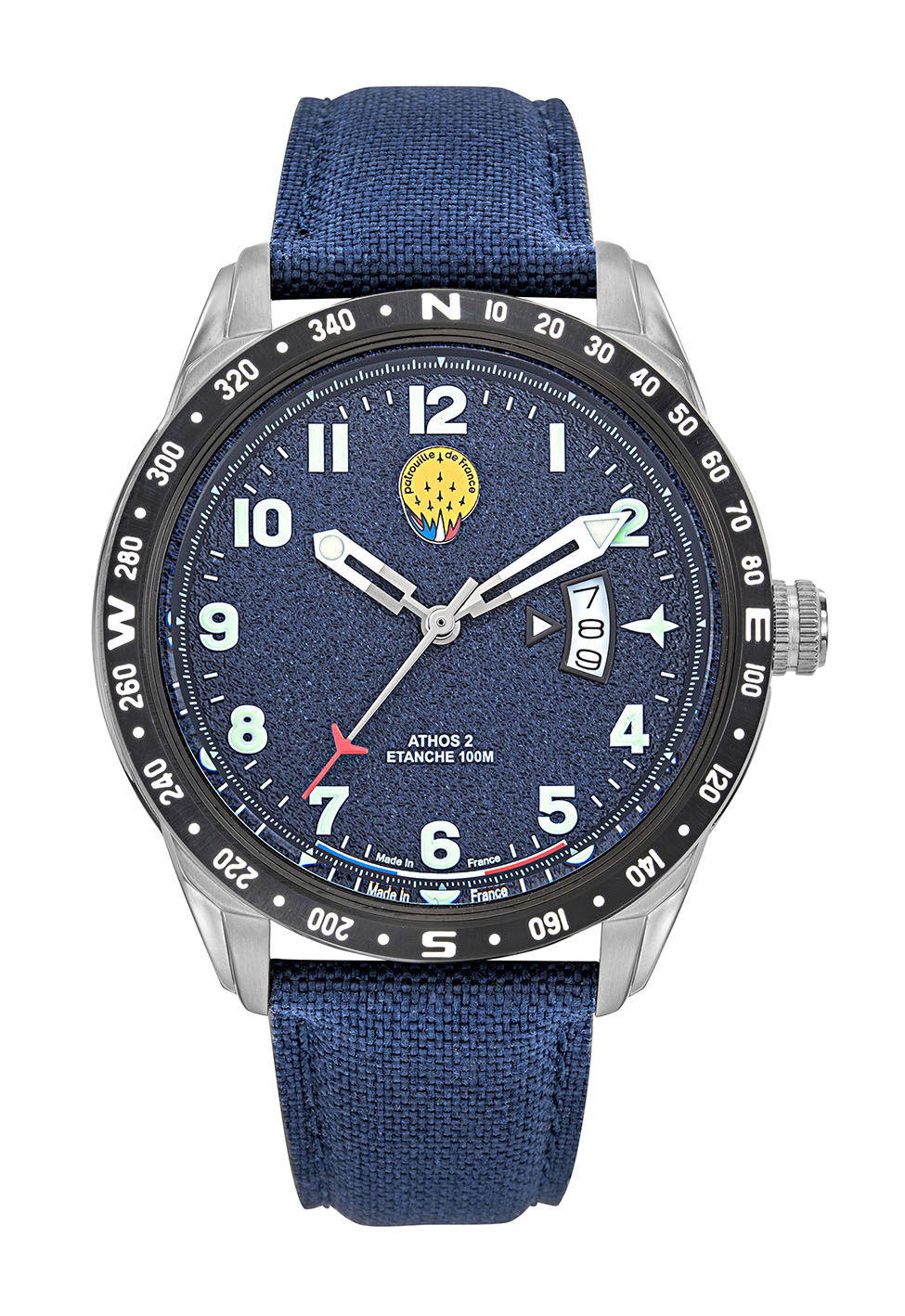 Montre Patrouille de France Athos2 - Cadran et Bracelet Bleu A2-100ID-668139 - Bijouterie Cordier