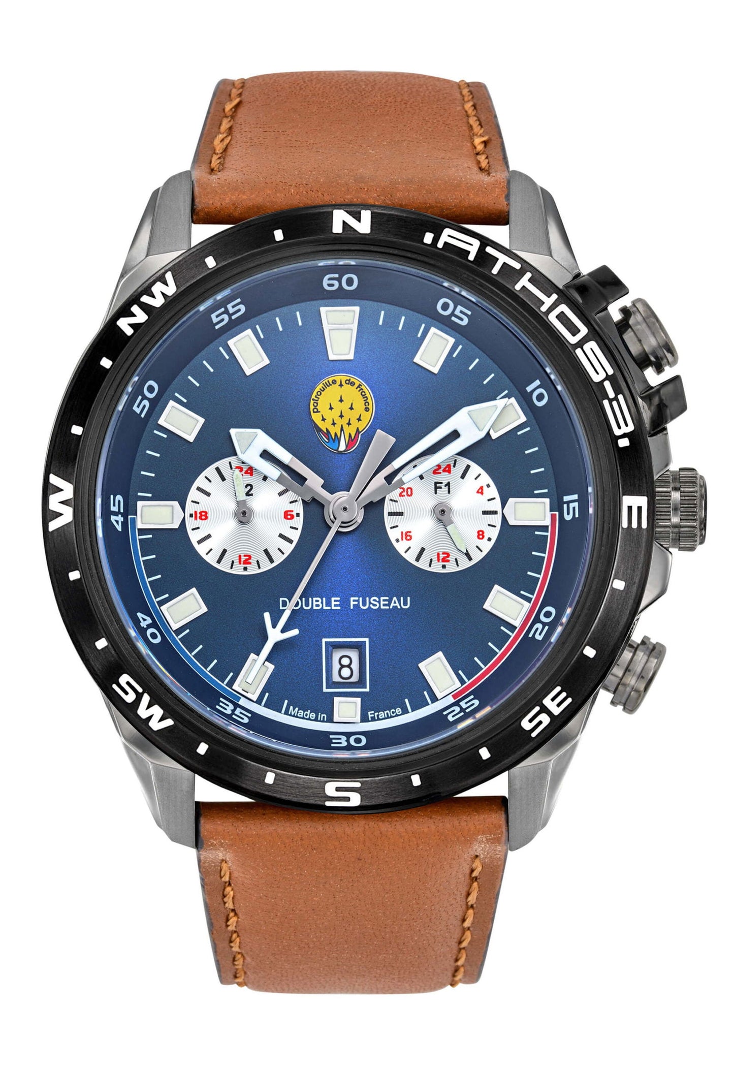 Montre Patrouille de France Athos 3- Double Fuseau Horaire A3-100IG-668112 - Bijouterie Cordier