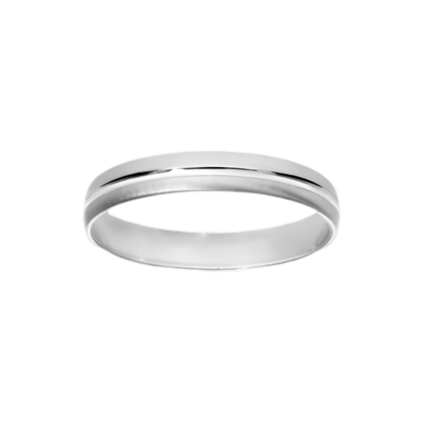 Alliance Argent Rhodié 925/1000e – Ruban Givrée 4mm