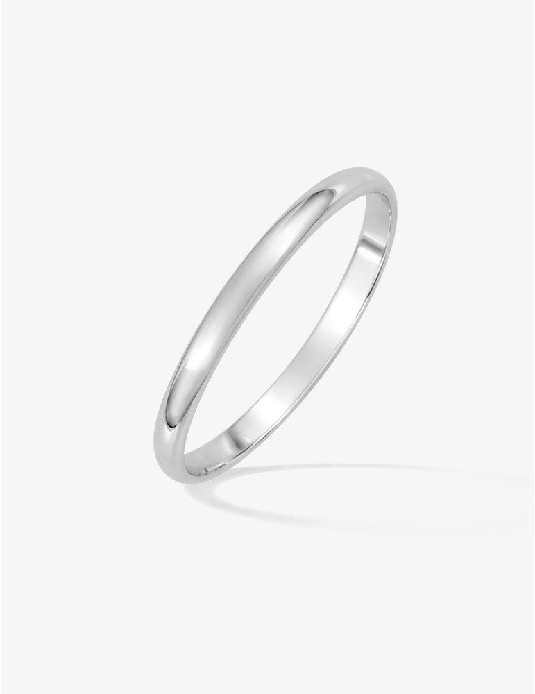 Alliance Argent Demi-Jonc Rhodié 925/1000e – 2mm
