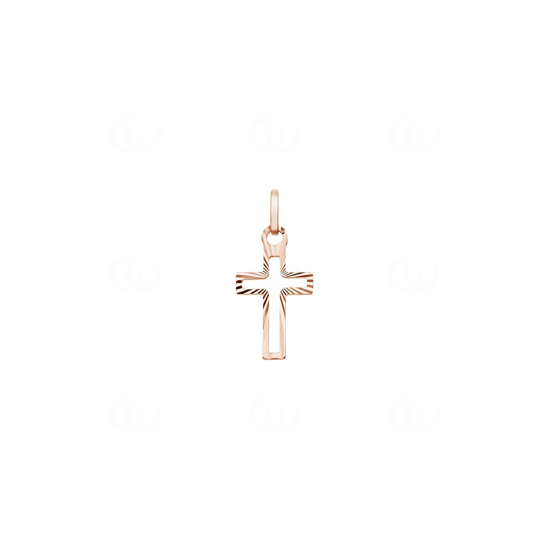 Pendentif Croix Ajourée en Or Rose 18K