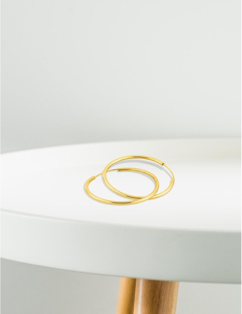 Créoles en Or Élise – Ø 30 mm, Fil 1.5 mm