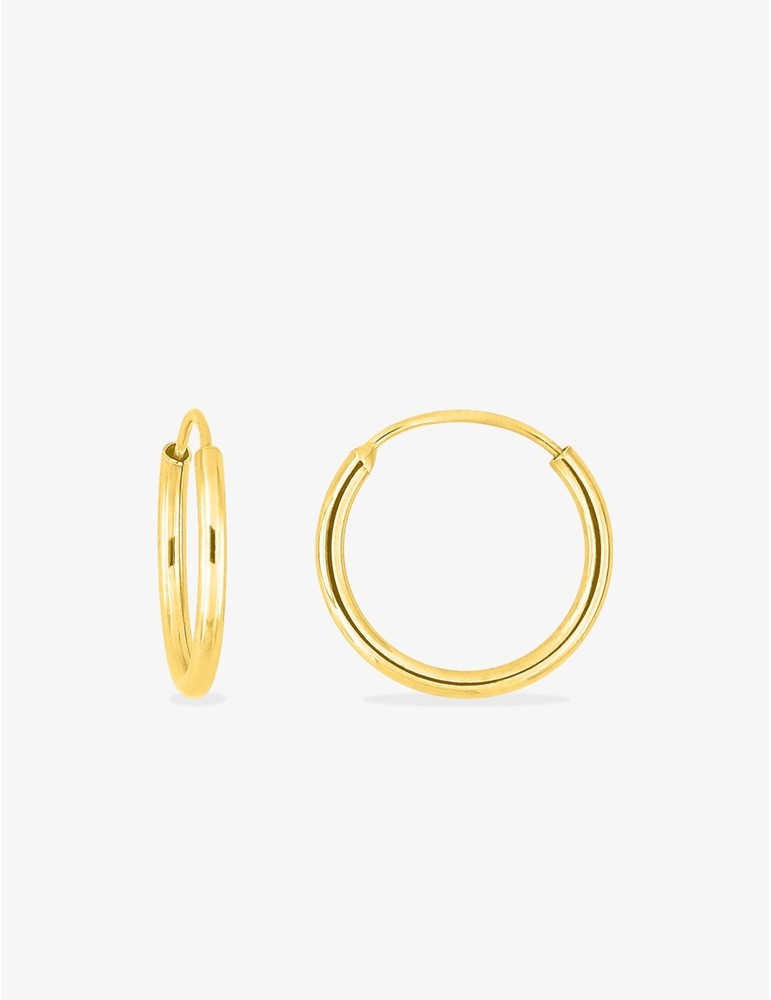 Paire de Créoles en Or 375/1000 – Ø 12 mm, Fil 1 mm