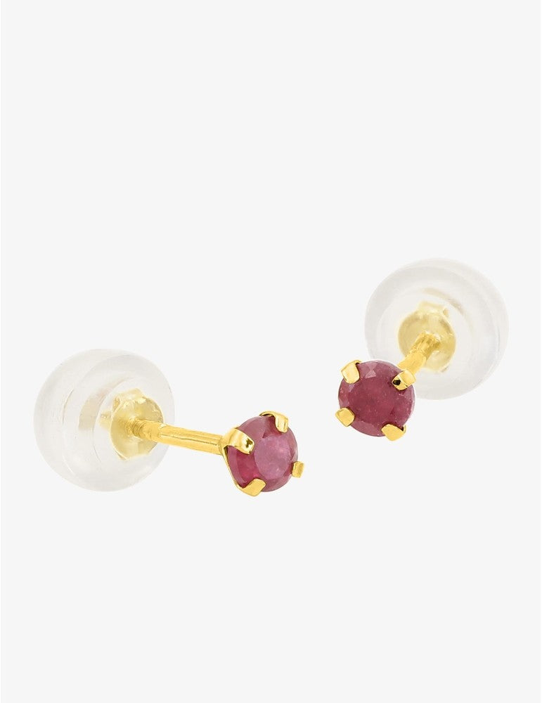 Boucles d’Oreilles Or Jaune Emma 9K Rubis Étincelants
