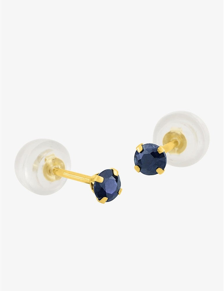 Boucles d’Oreilles Or Jaune 9K et Saphirs Bleus
