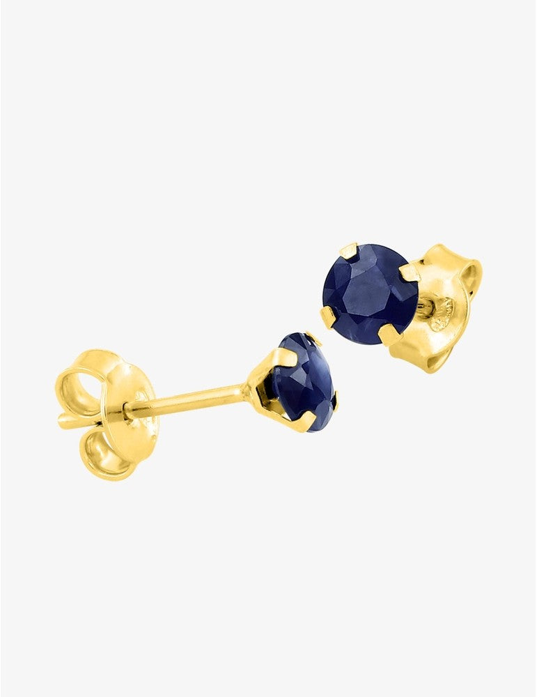 Boucles d’Oreilles Or Jaune 9K & Saphirs Bleus 4mm