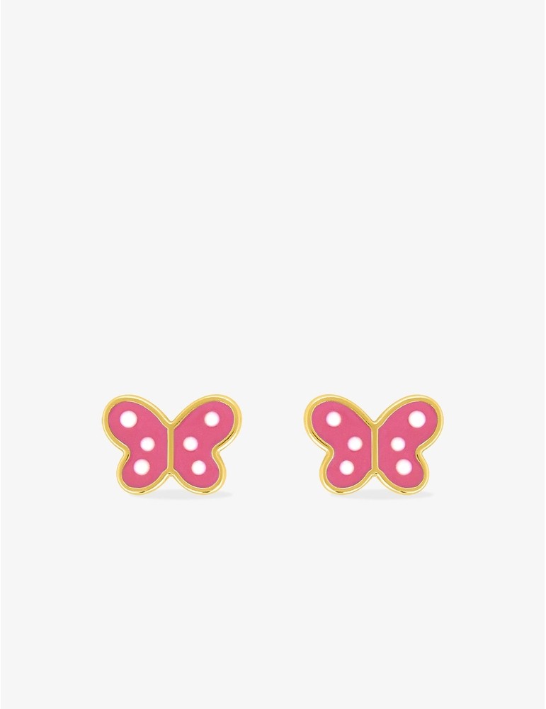 Paire de Boucles d'Oreilles Enfants Papillon en Or Jaune 375/1000