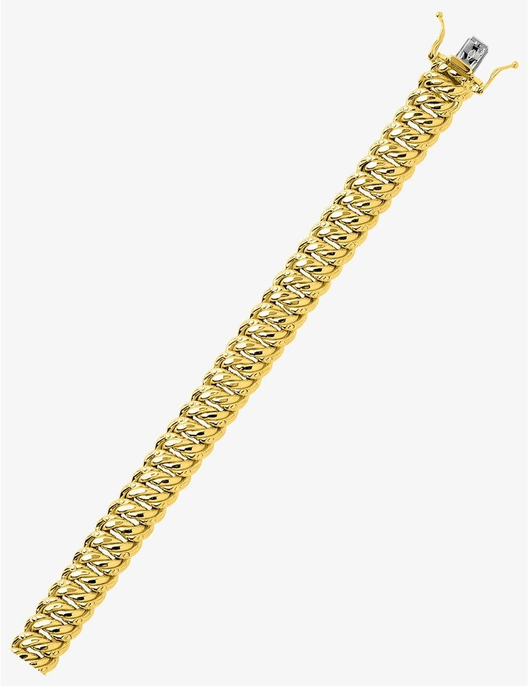 Bracelet Chaîne Américaine 10 mm Or Jaune 750‰ 18K | Bijouterie Cordier