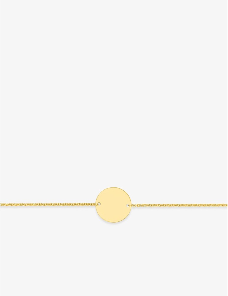 Bracelet Identité Bébé Or Jaune 750‰ – Maille Forçat & Jeton 12 mm Gravure Offerte