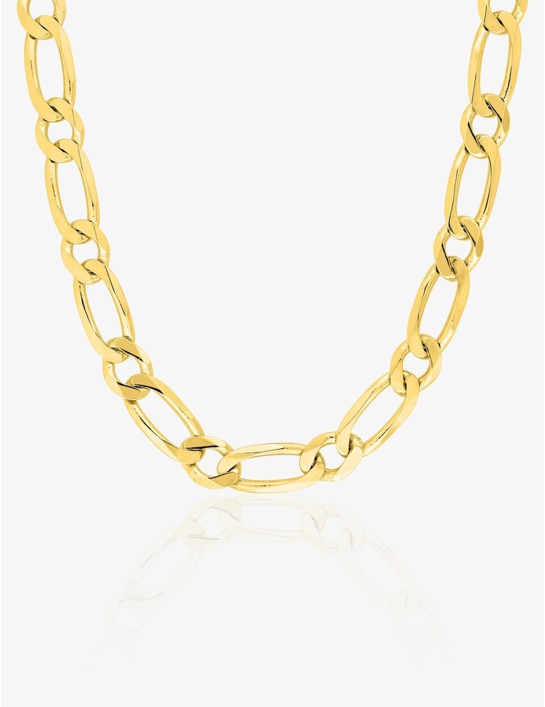 Chaîne alternée 1+1 ultra-plate en or jaune 750‰ – Largeur 6 mm