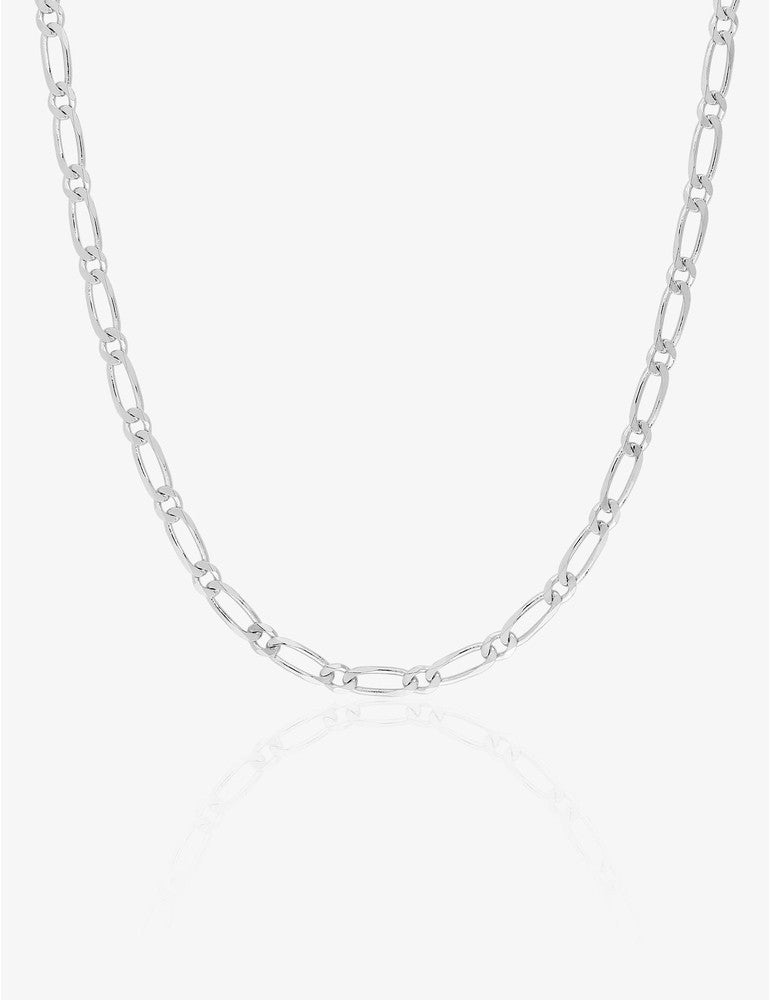 Chaîne alternée 1+1 ultra-plate en or blanc 750‰ – Largeur 2.5mm
