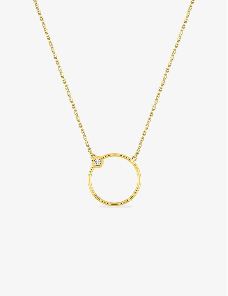Collier Cercle Ajouré en Or 750‰ et Diamant