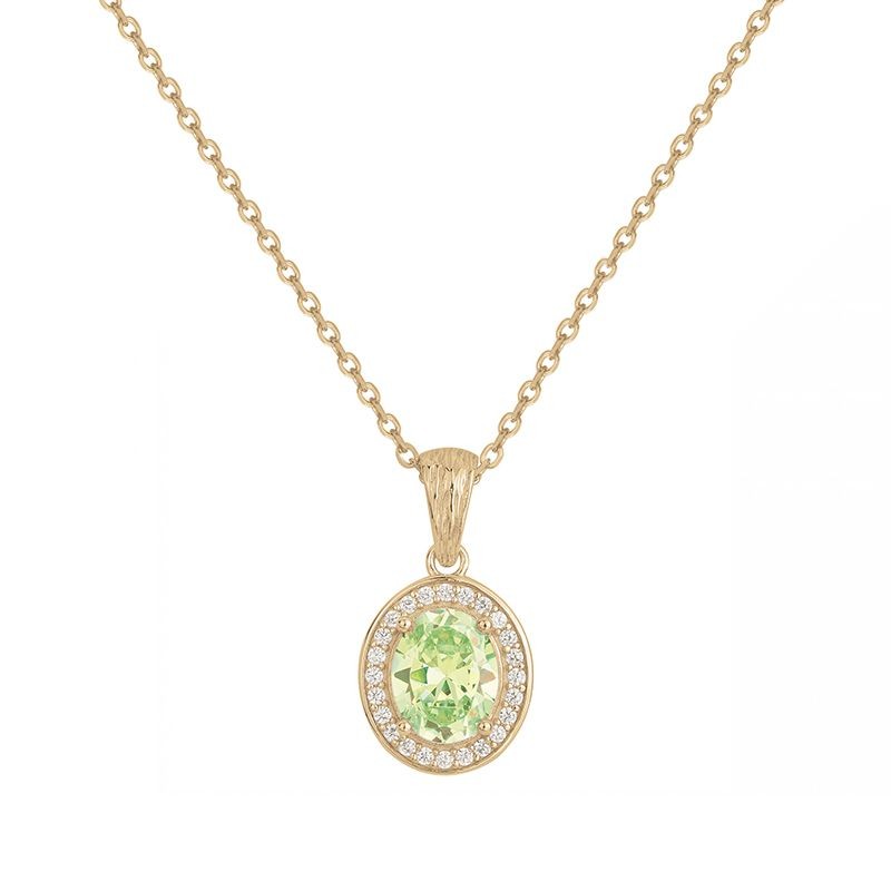 Collier Femme Griffe Rouge Victoria Plaqué Or et Oxyde Vert