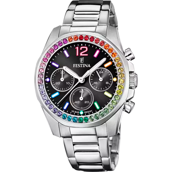 Montre Festina F20606/3 Femme - Collection Rainbow - Acier & Zircons