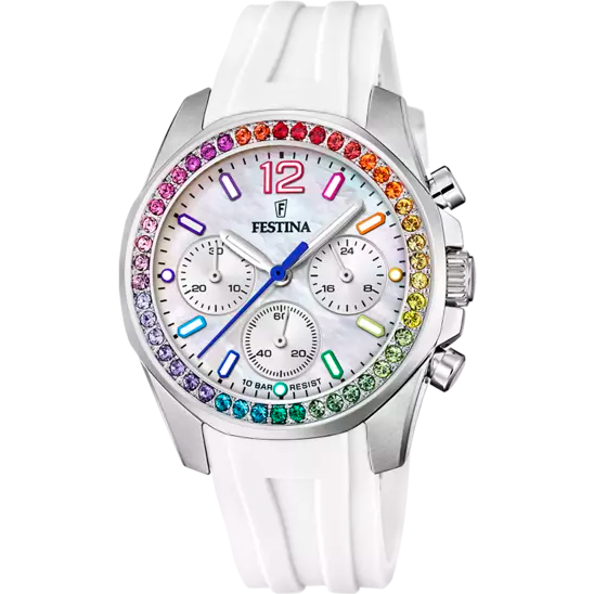 Montre Festina F20610/2 Femme - Collection Rainbow - Acier & Caoutchouc