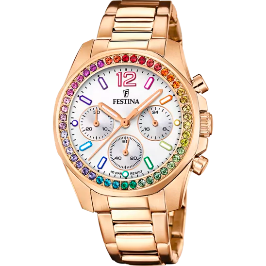 Montre Festina F20639/2 Femme - Collection Rainbow - Acier & Zirconiums