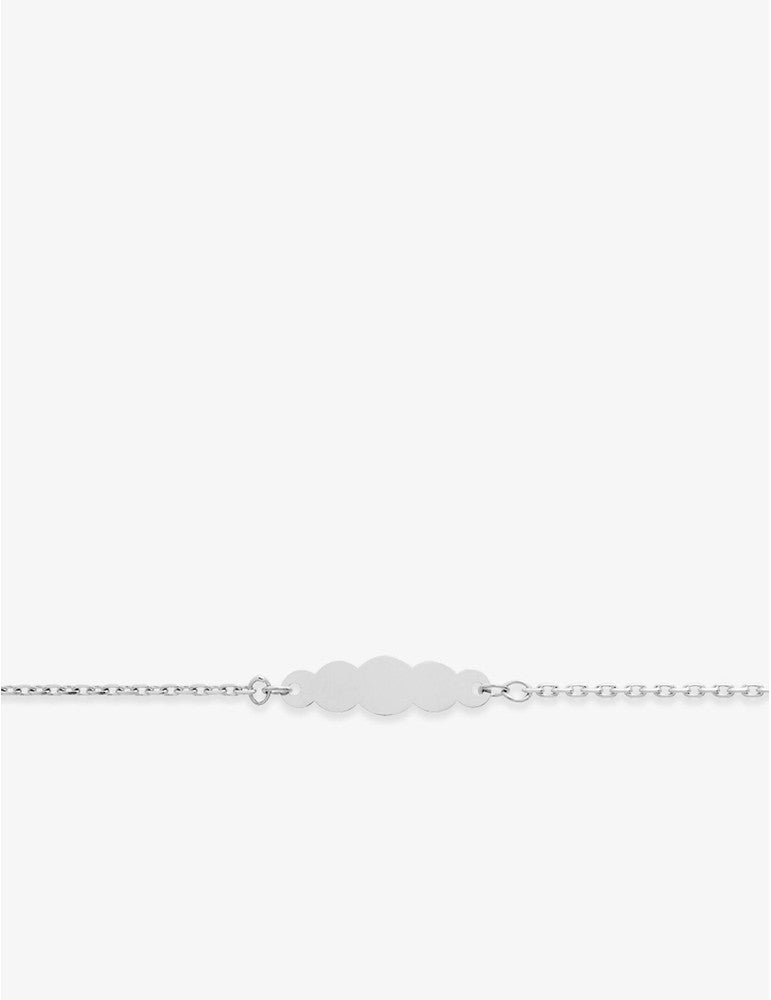 Gourmette Bébé Or Blanc 750‰ – Maille Forçat & Plaque Nuage Gravure Offerte