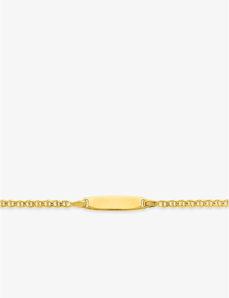 Gourmette Bébé Chaîne Marine Plaque Ovale Or Jaune 750‰ – Gravure Offerte