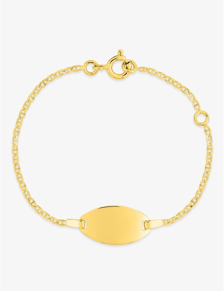 gourmette bébé ovale en or jaune 9k maille marine