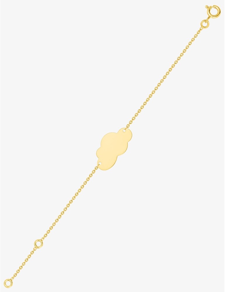Gourmette Bébé Nuage Or Jaune 750‰ – Gravure Offerte