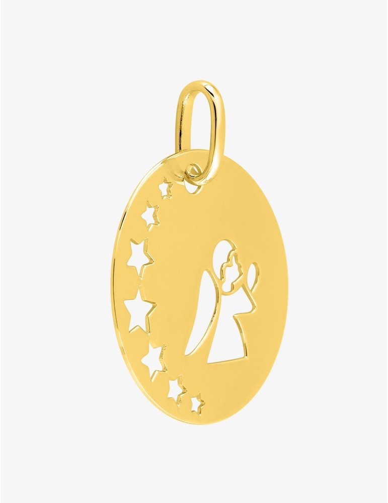 Médaille Ange Jeton Or Jaune 375‰ Étoiles