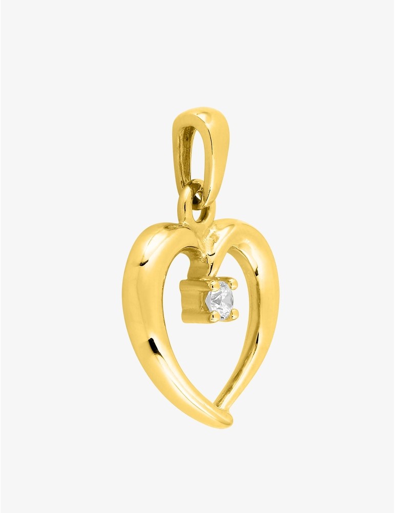 Pendentif cœur en or jaune 375‰ (9 carats) avec oxyde de zirconium