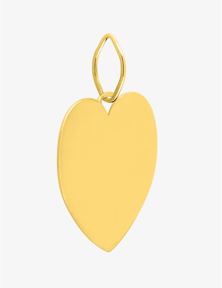 Pendentif cœur plein or jaune 375‰ Gravure offerte