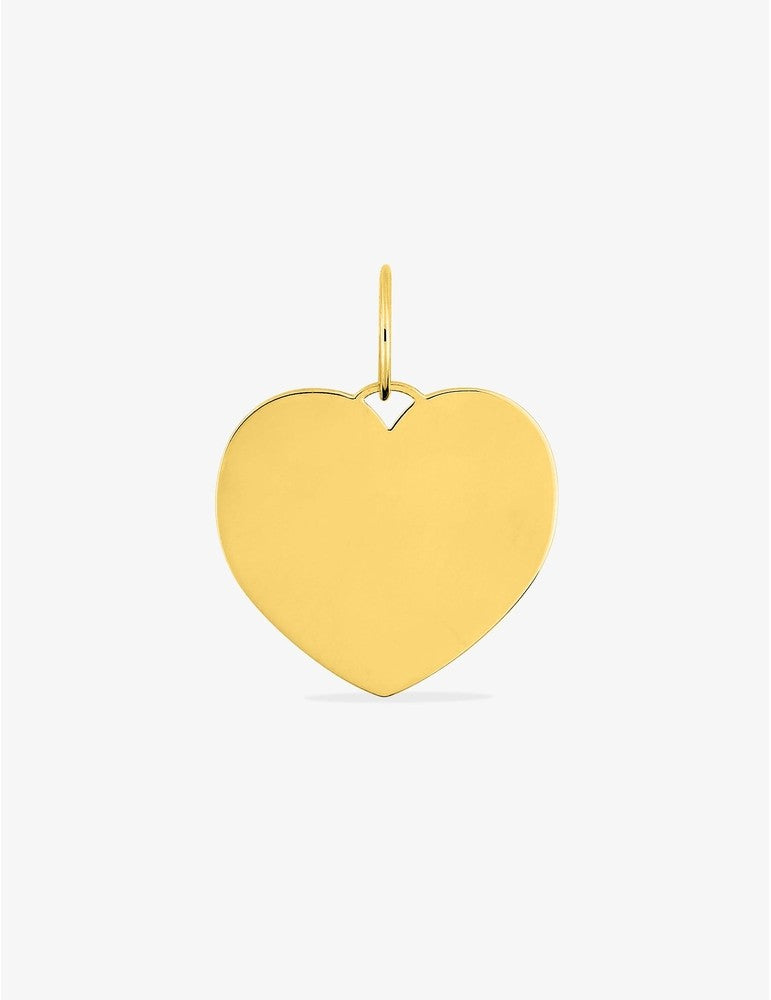 Pendentif cœur plein or jaune 375‰ Gravure offerte