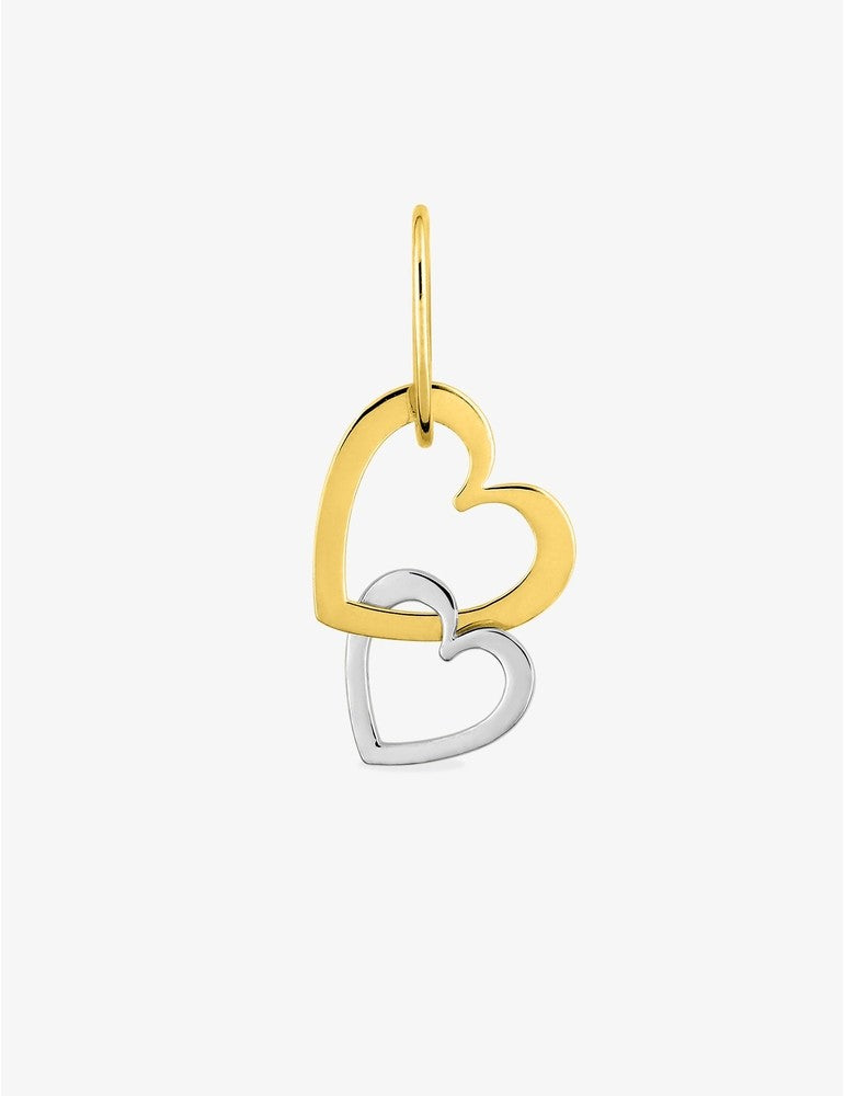 Pendentif cœurs bicolores en or jaune 375‰ (9 carats) - Meilleur prix garanti