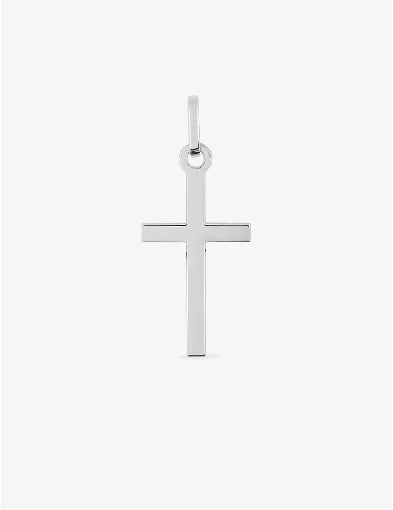 Pendentif Croix Or Blanc 375‰ 17x10mm