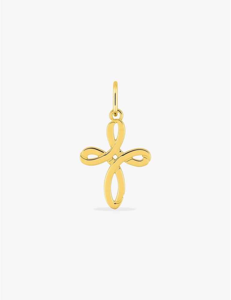 Pendentif croix boucle or jaune 375‰