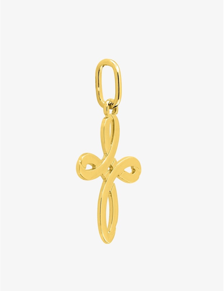 Pendentif croix boucle or jaune 375‰