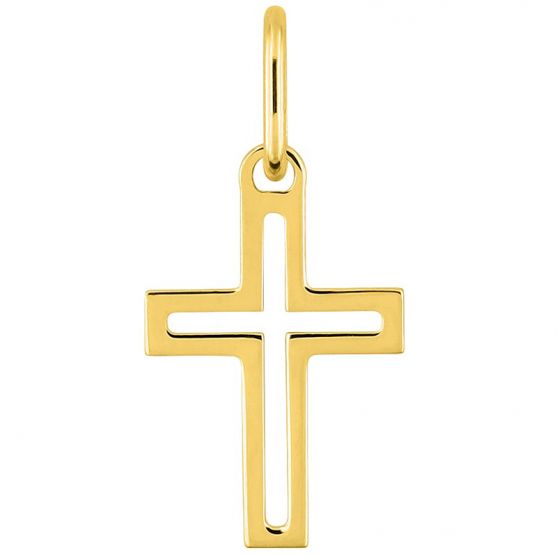 Pendentif Croix Ajourée en Or Jaune 18K