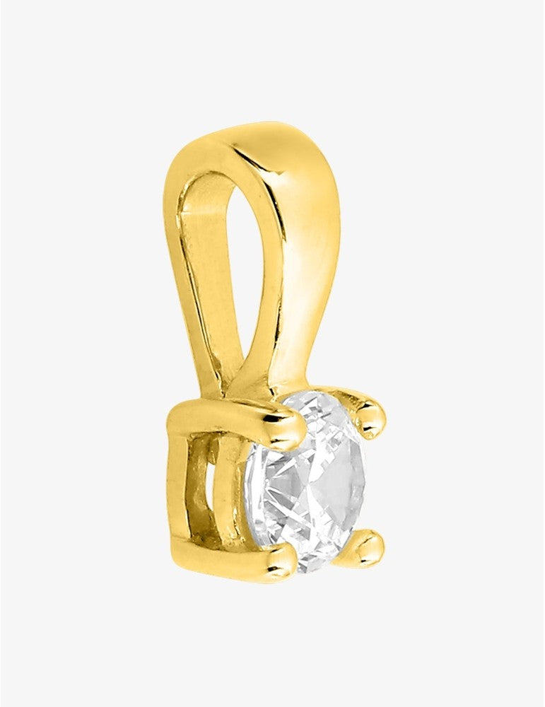 Pendentif or jaune 750‰ oxyde de zirconium 0,30 ct