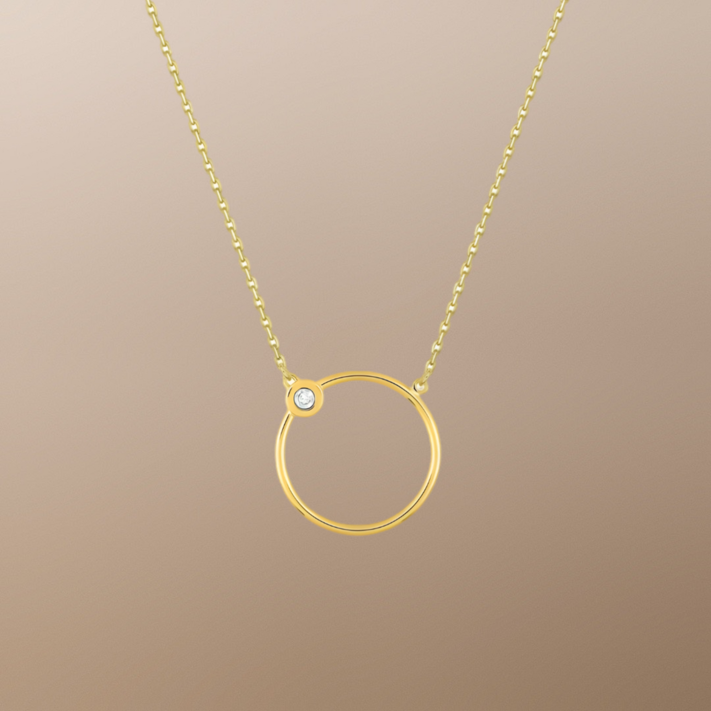 Collier Cercle Ajouré en Or 750‰ et Diamant