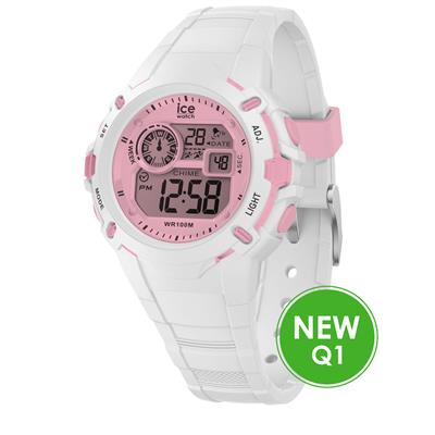 Montre ICE Digit Explorer - White Pink Small (Référence : 024001)