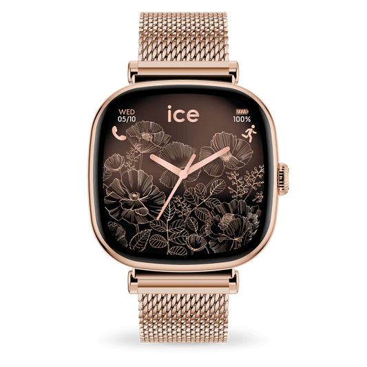Montre Connectée ICE smart SQ 2.0 – Carrée 1.70’’ – Rose-Gold Milanese
