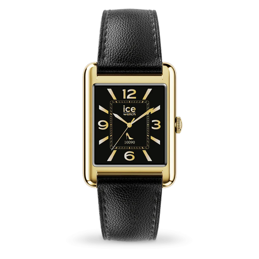 Montre Connectée ICE smart TKS 2.0 Rectangulaire – Gold Black, Bracelet Cuir Noir