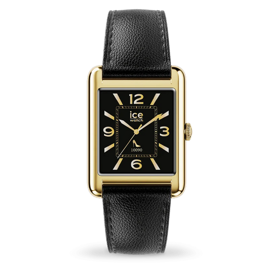 Montre Connectée ICE smart TKS 2.0 Rectangulaire – Gold Black, Bracelet Cuir Noir