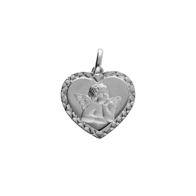 Médaille Ange Coeur Argent – Élégance et Symbolisme