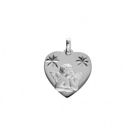 Médaille Ange Cœur Argent – Élégance et Symbolisme