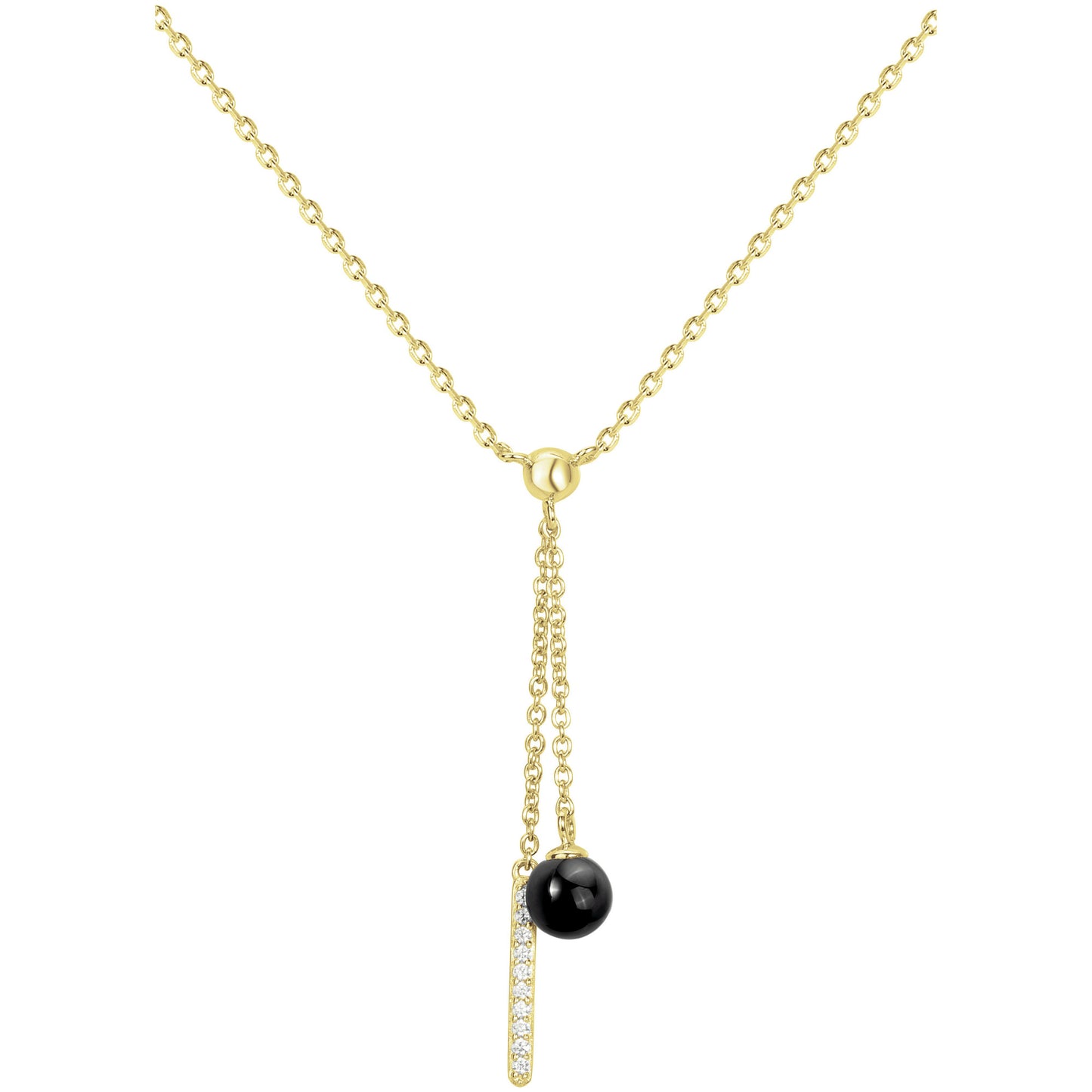 Collier Plaqué Or Femme Phebus Céramique Noire 42cm