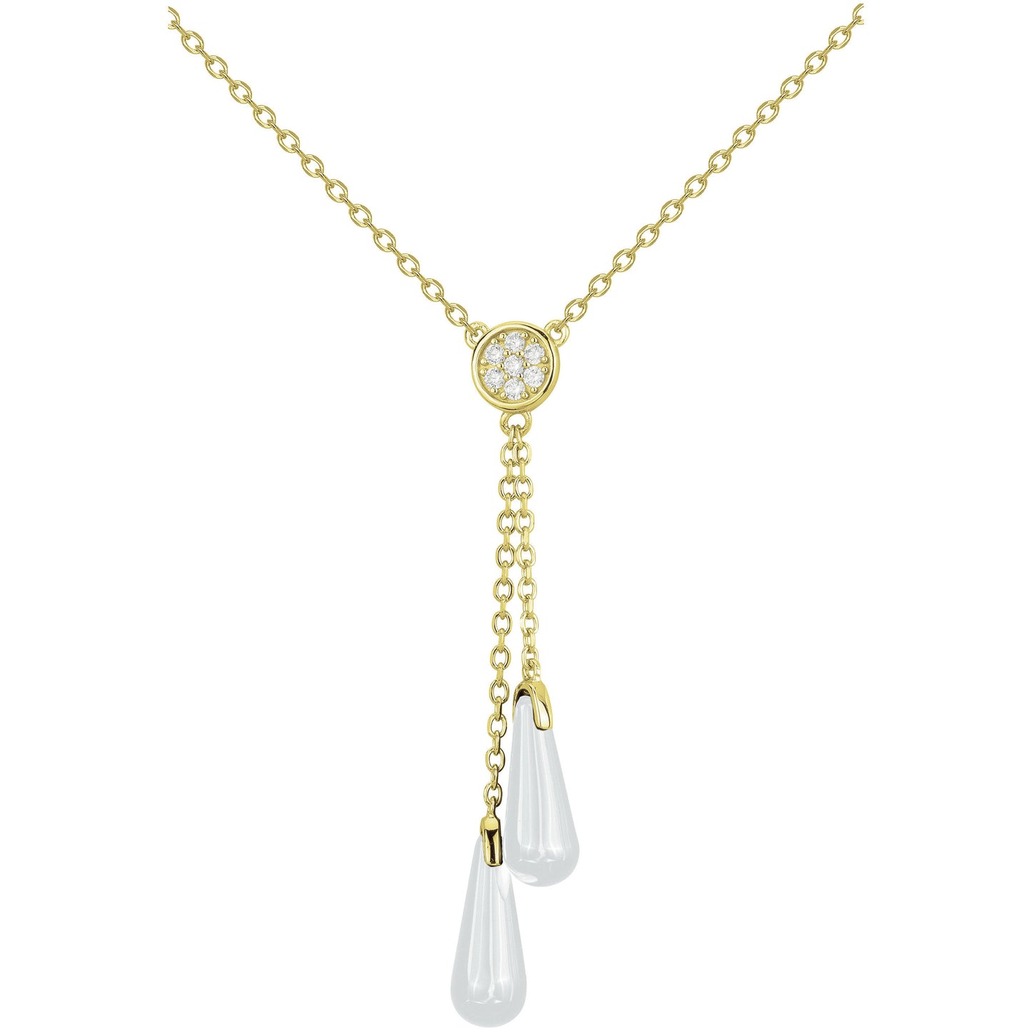 Collier Plaqué Or Femme Phebus Céramique Blanche