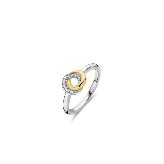 Bague TI SENTO Infini Plaqué Or Jaune & Oxyde de Zirconium 12142ZY