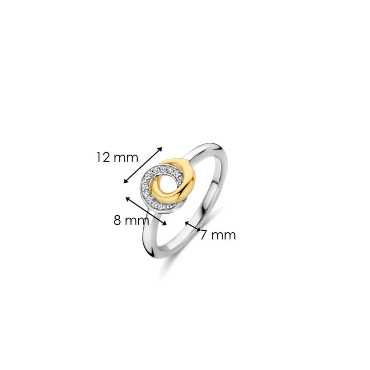 Bague TI SENTO Infini Plaqué Or Jaune & Oxyde de Zirconium 12142ZY
