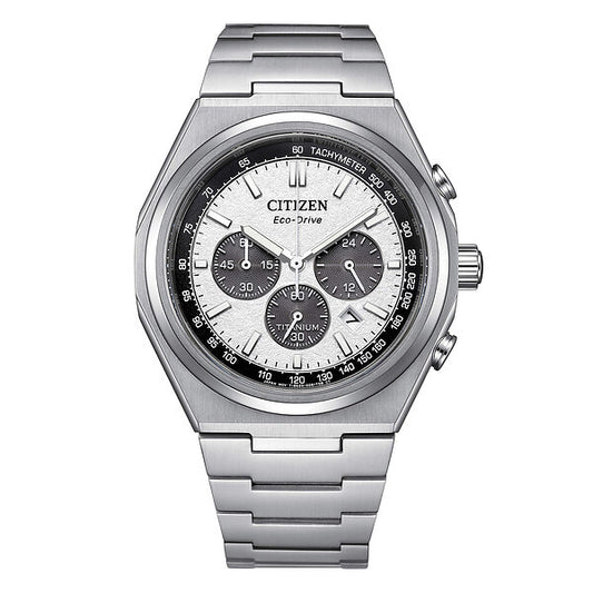 Citizen CA4610-85A – Chronographe homme Eco-Drive Super Titanium™ cadran blanc