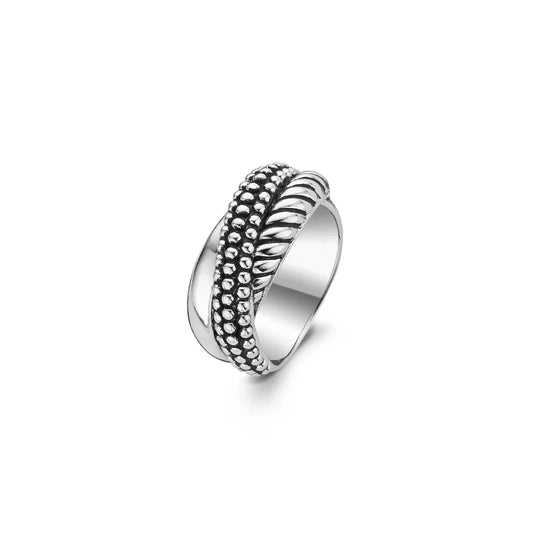 TI SENTO Ring 1973SB | Bague en Argent Rhodié | Design Unique